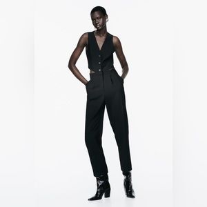 NWT ZARA DARTED JUMPSUIT VEST